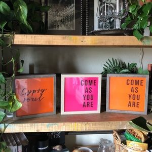 Handmade pink and orange custom neon signs 9x9”